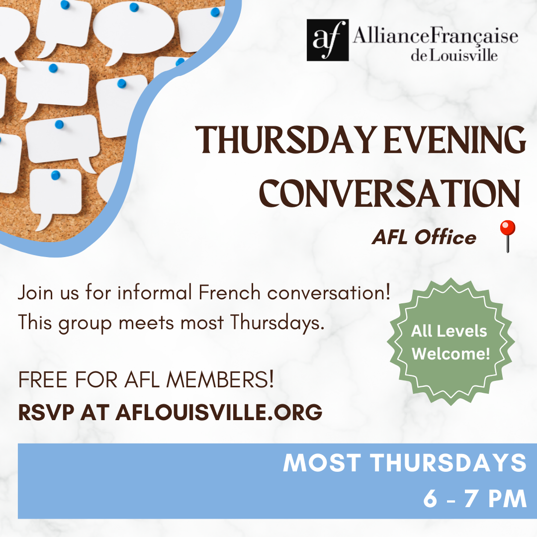 Thursday conversation, 6-7pm