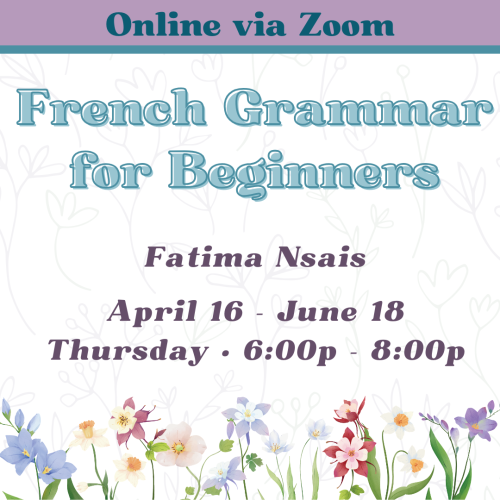 French grammar for beginners thursday 6-8 pm