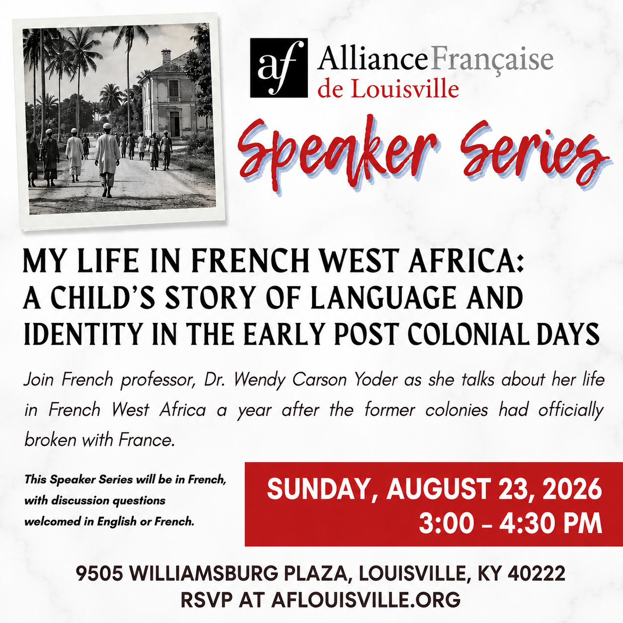 speaker series wendy yoder sunday august 23 3-4pm