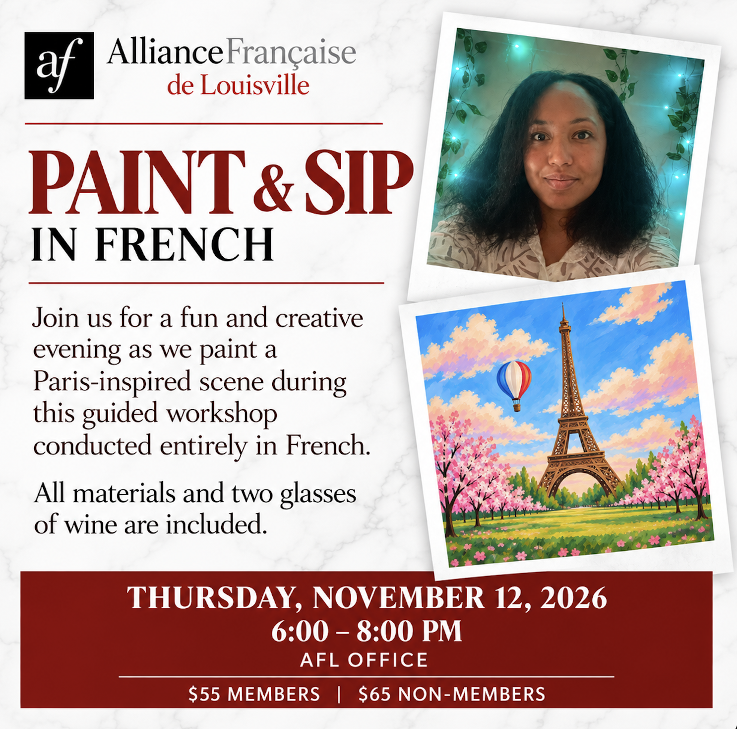 Paint & Sip en français avec Sophie Meena