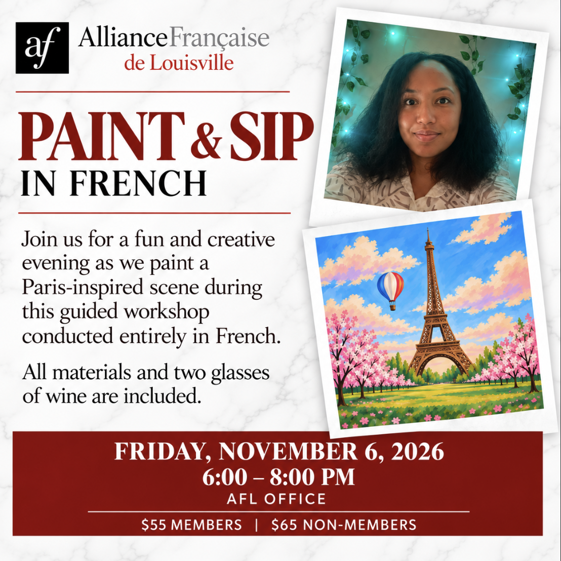 Paint & Sip en français avec Sophie Meena